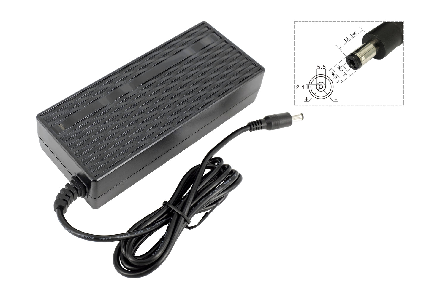 High-quality e-bike charger 36V 2.0A for batteries from Ansmann, Kalkhoff, Montana, Union, Victoria, Prophete, LLOBE and much more (DC 5.5×2.1mm) - PowerSmart