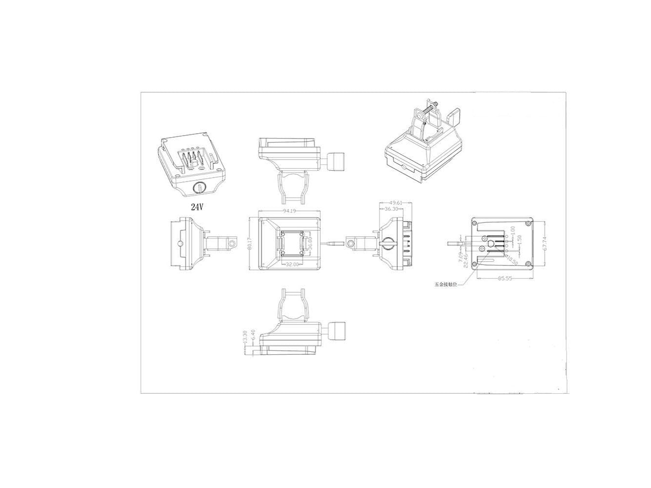 Multi-Fit-Clipping-Halterung für Powersmart 24V E-Bike-Akku LEB24HS99B-1