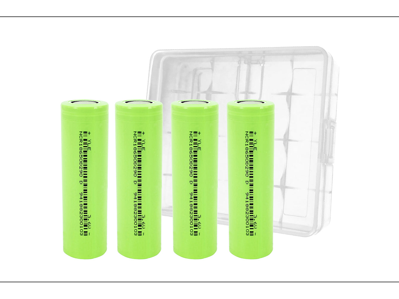 4x 2900mAh 18650 wiederaufladbare Batteriezellen