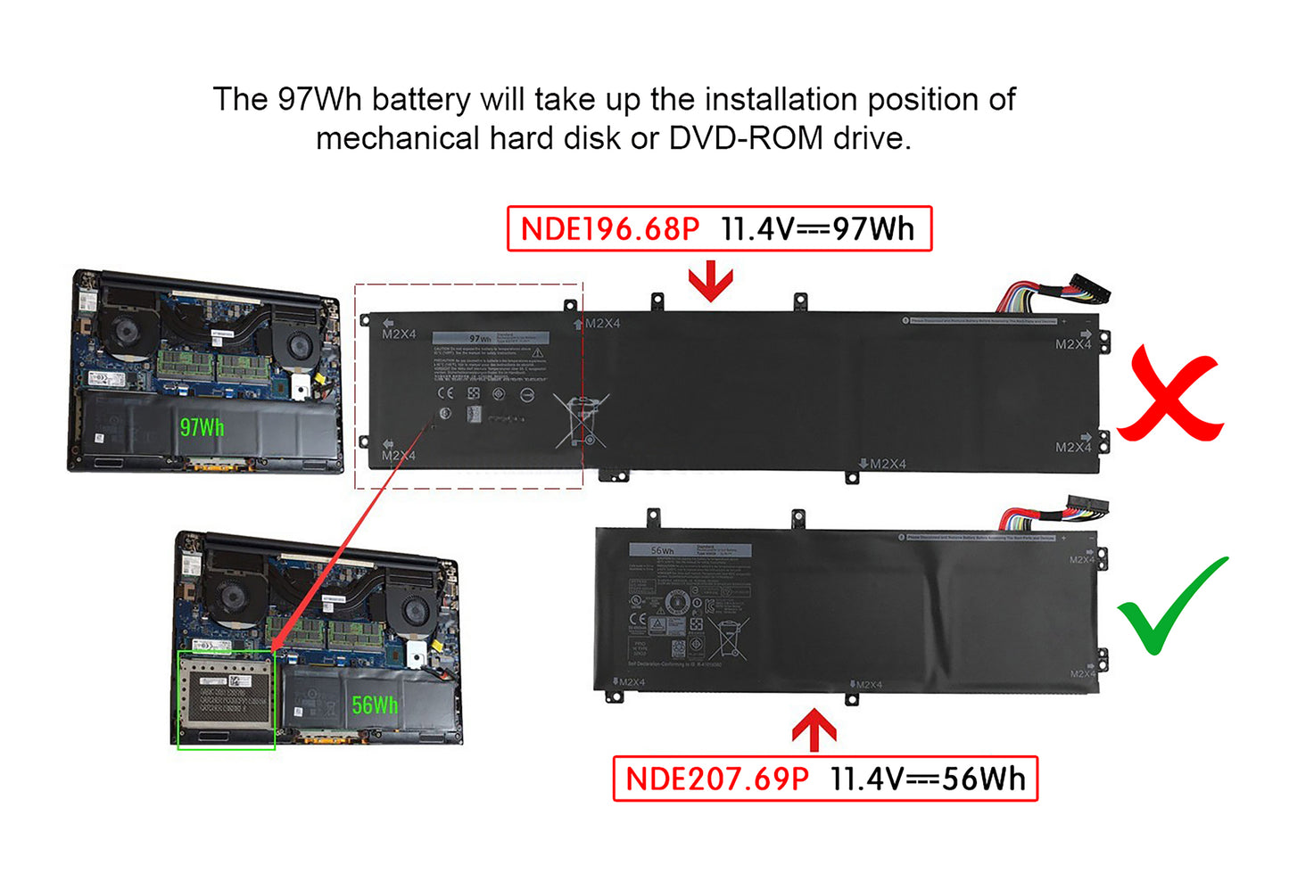 Ersatz-Laptop-Akku für Dell Inspiron 7590, Inspiron7591, Precision 5510